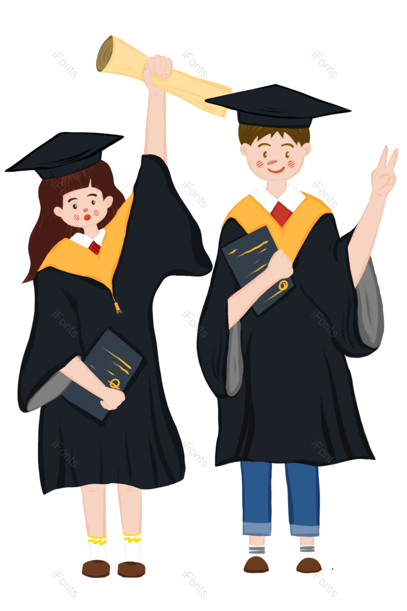 毕业季图片,彩色元素,渐变PNG,大学毕业免抠素材